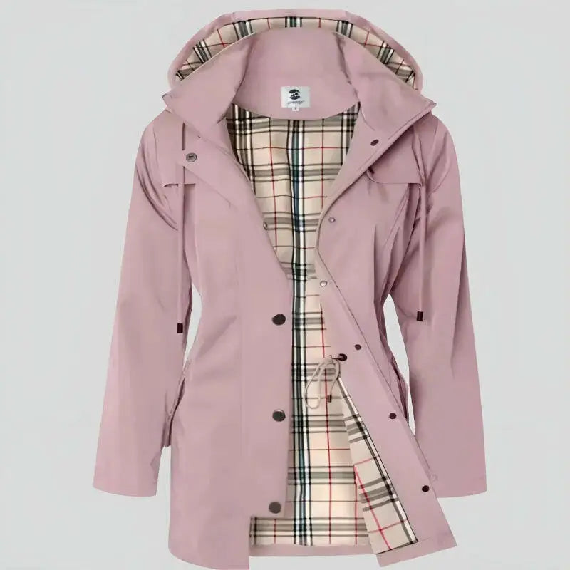 Manteau parka pour femme Copenhague avec doublure à carreaux et capuche protectrice