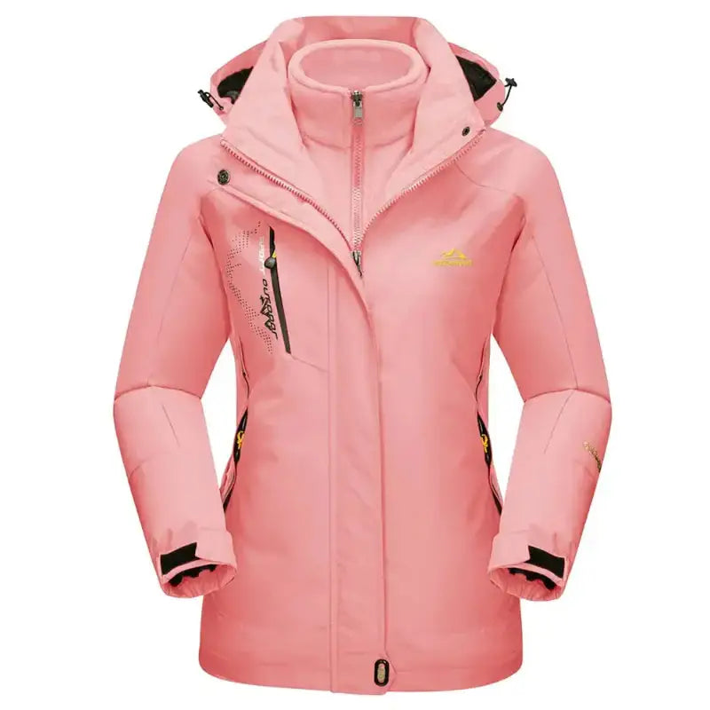 Parka femme à capuche imperméable et coupe-vent avec poches zippées et ajustements fonctionnels