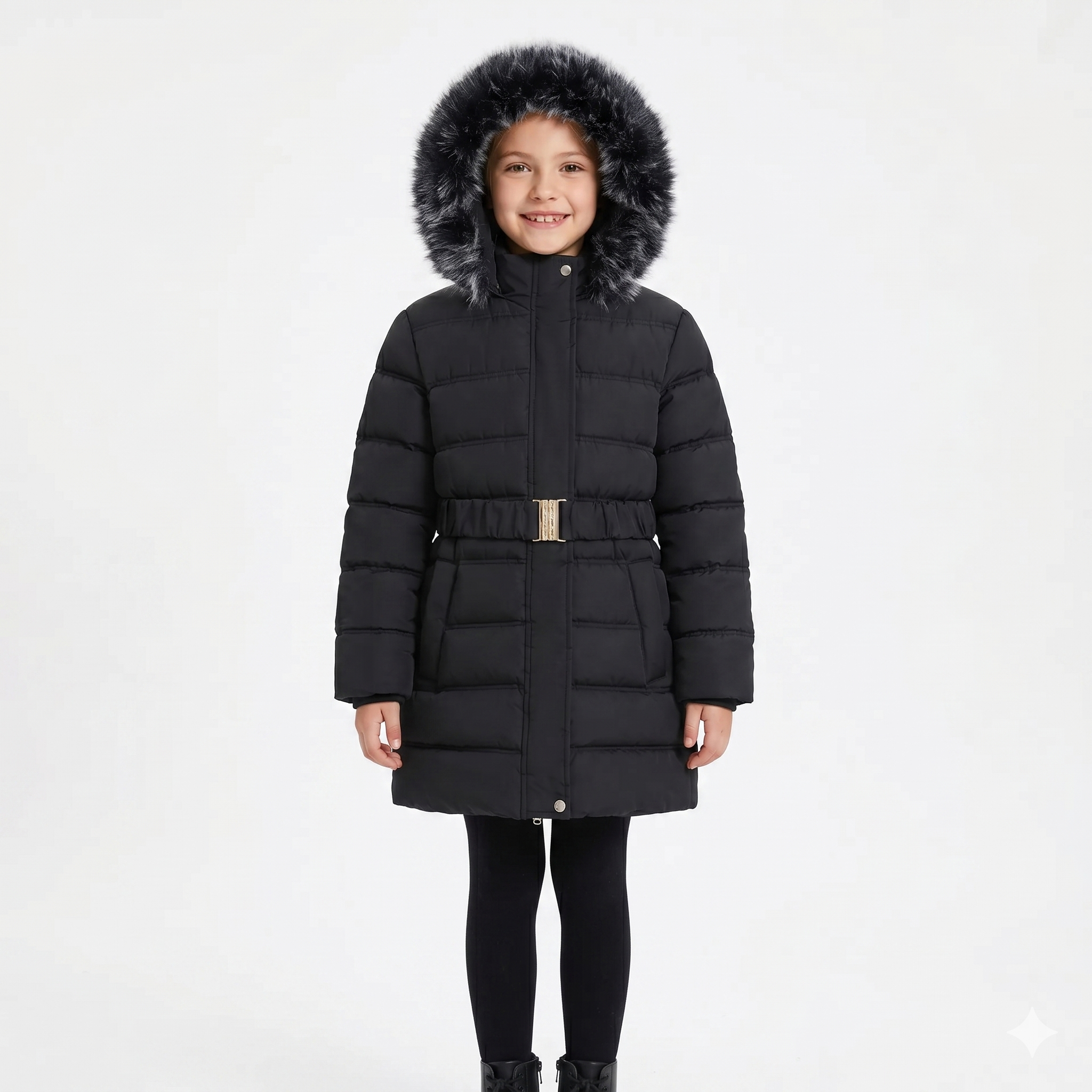 Enfant habillé d'une parka imperméable coupe-vent pour aller à l'école sous la pluie Image