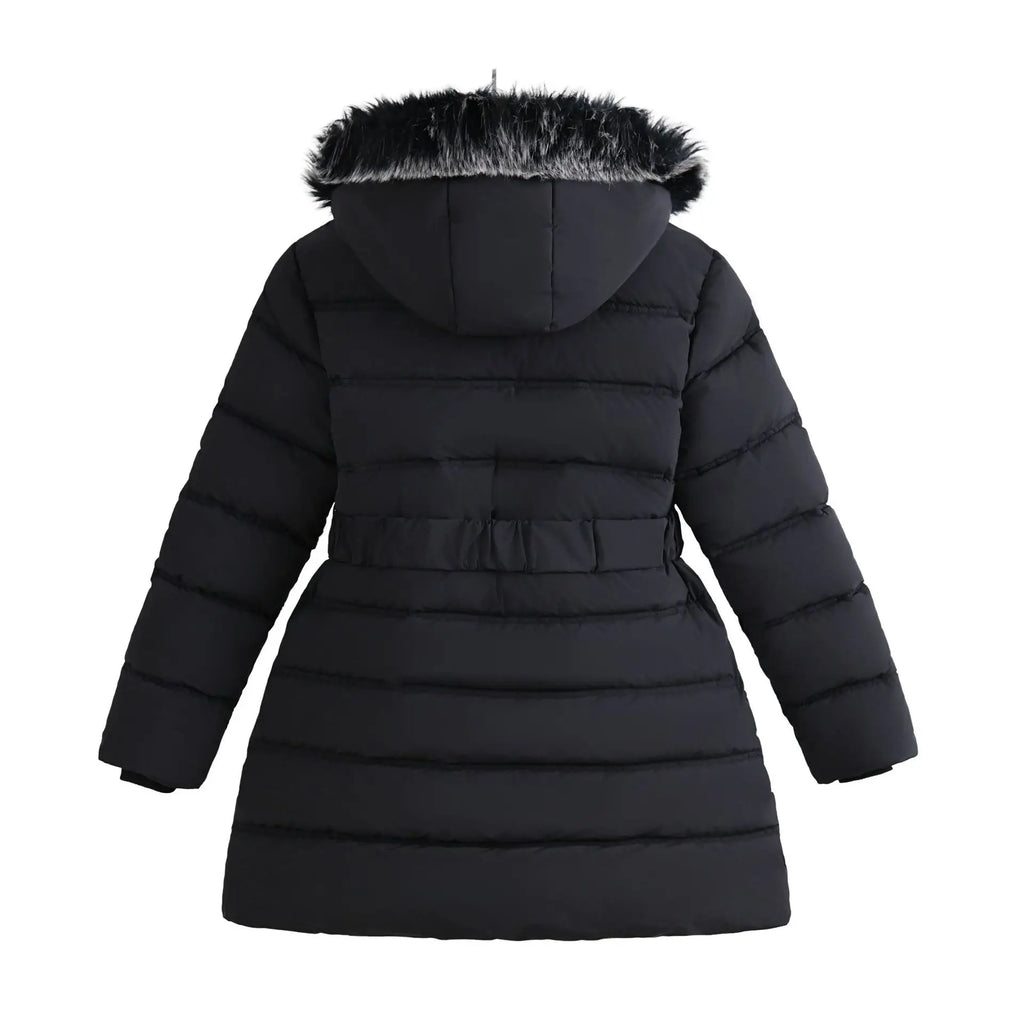 Parka Fille Chaude Matelassée – Coupe-Vent, 5 à 12 Ans