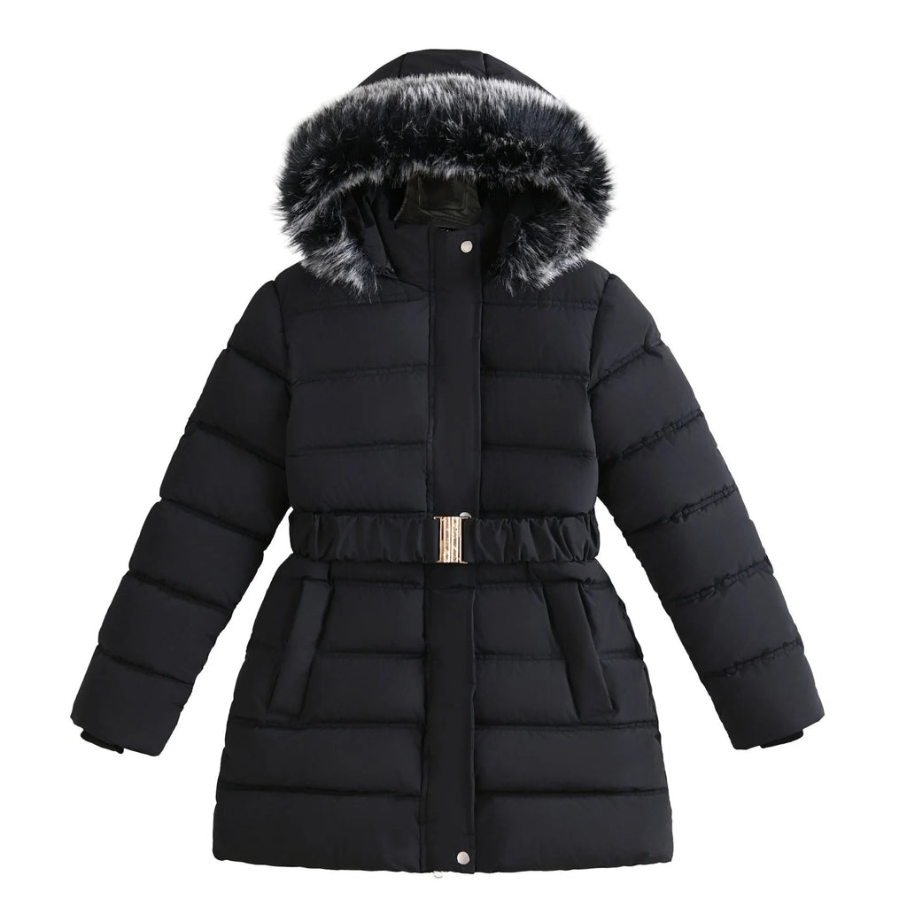 Parka Fille Chaude Matelassée – Coupe-Vent, 5 à 12 Ans