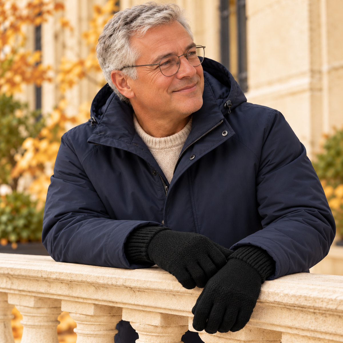 Gants en maille à doublure isolante – Les Doublés — mise en situation