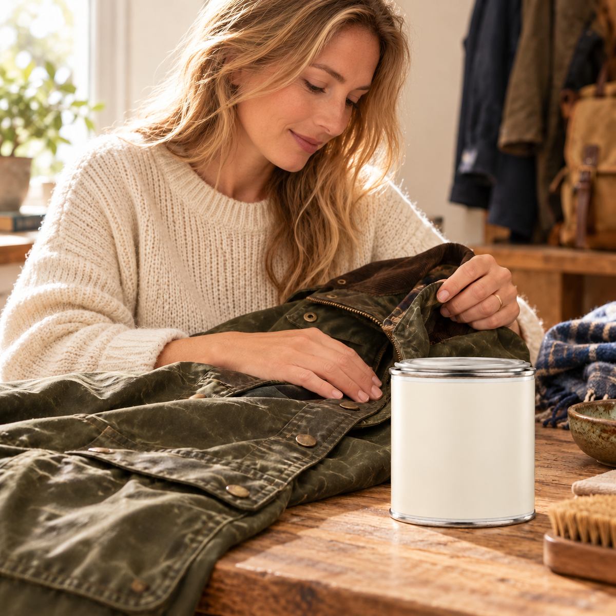 Cire pour coton ciré – 180 g — mise en situation