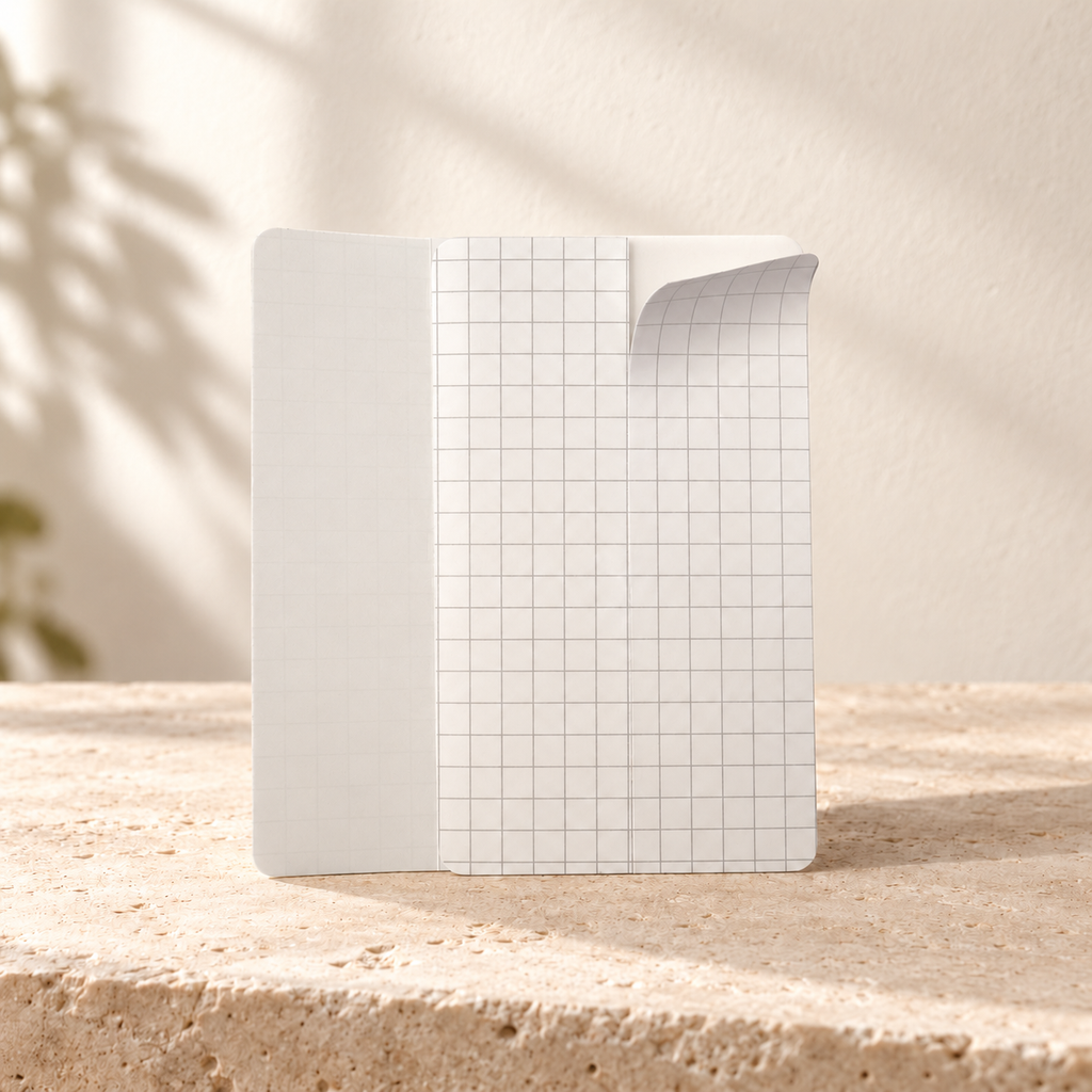 Patchs transparents souples sur fond ivoire