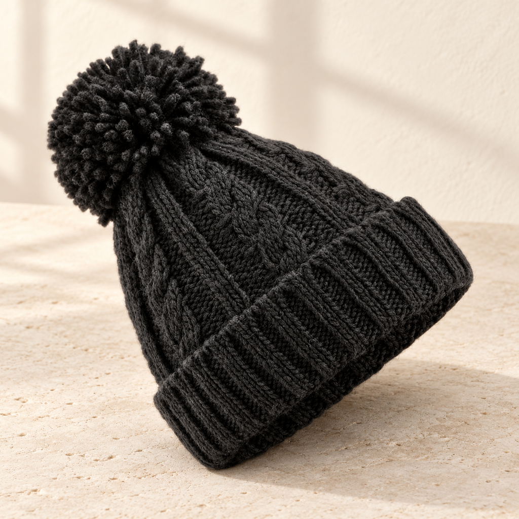 Bonnet torsadé à pompon – La Torsade — vue du produit