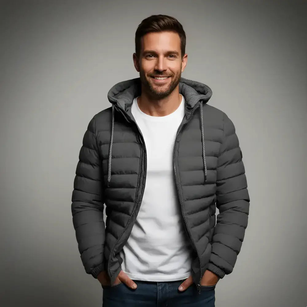 Doudoune parkas homme - Modèle Alpha, parka légère et matelassée de couleur grise, idéale pour l'hiver.