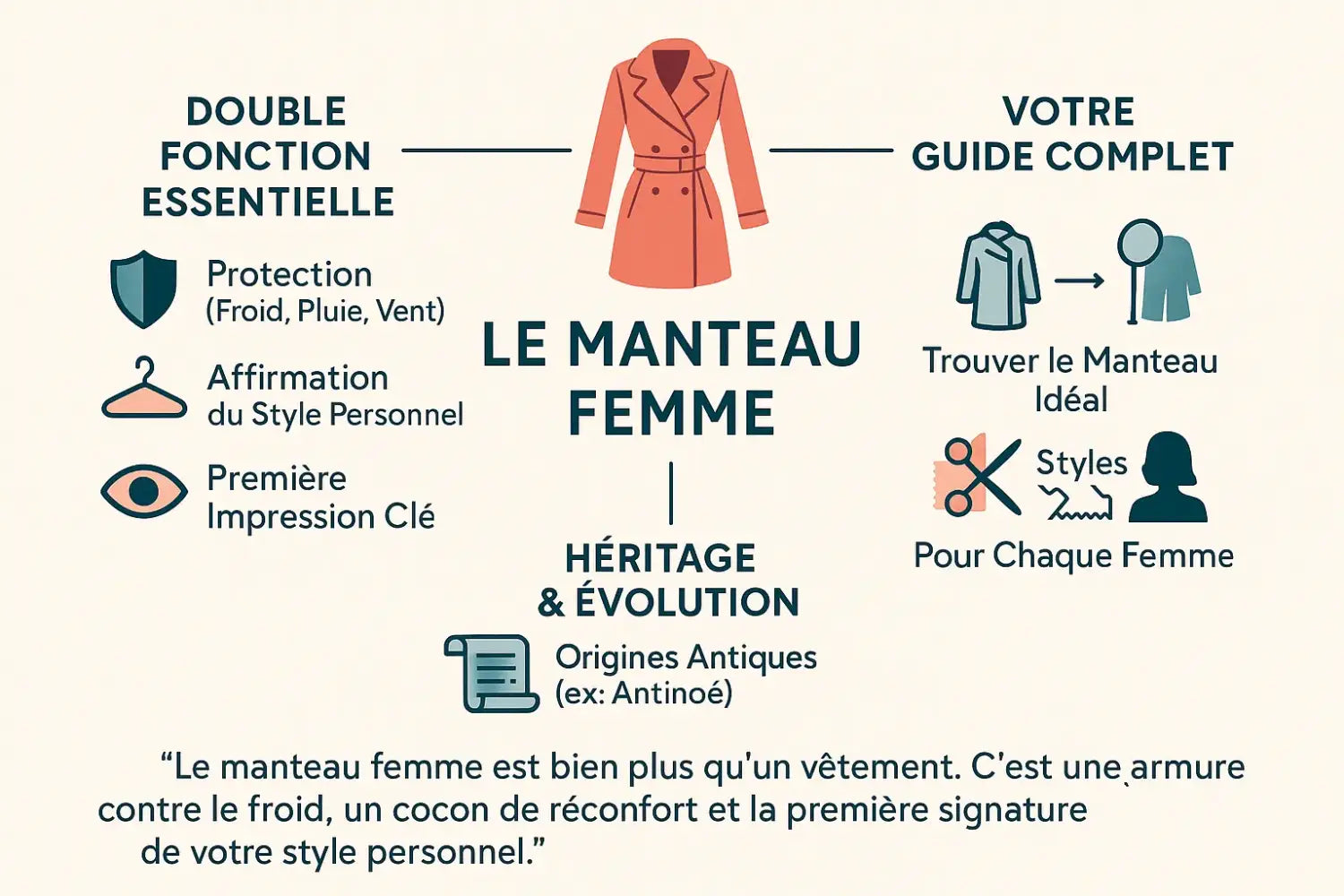 Illustration d'une femme portant un manteau élégant