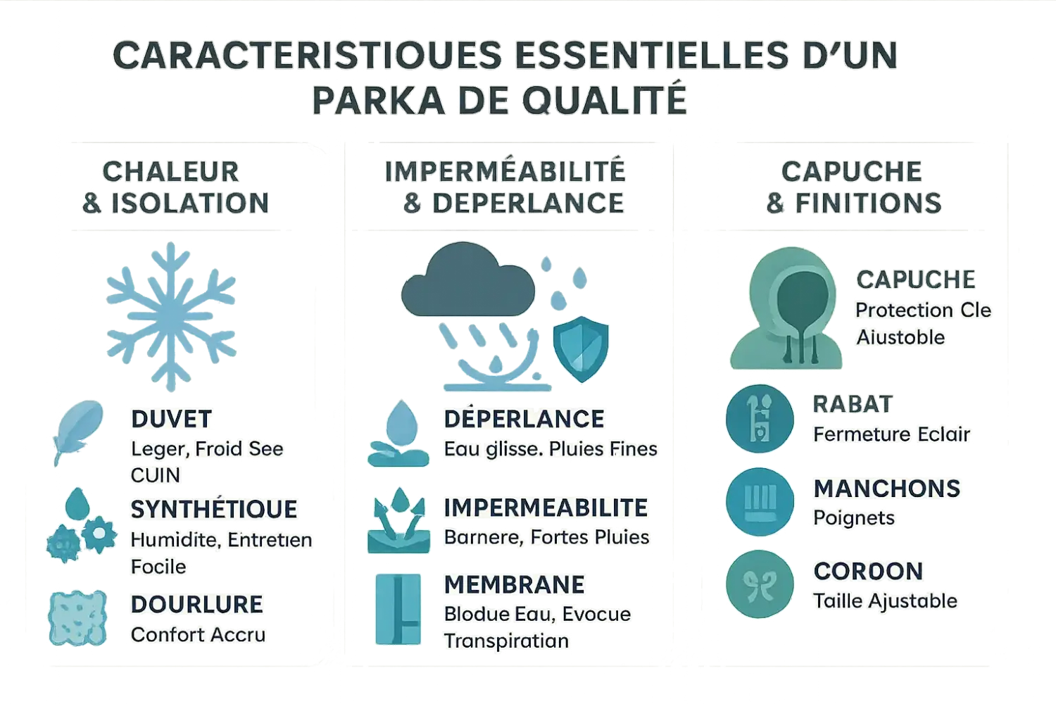 Parka homme de qualité avec détails techniques