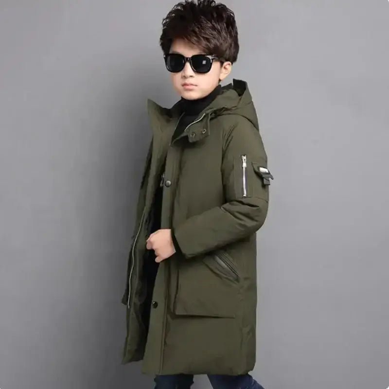 Parka enfant garçon avec capuche, manteau d'hiver isolant et imperméable pour garçon.