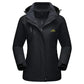 Parka femme à capuche imperméable avec ajustements fonctionnels, veste ski noire femme