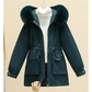 Parka femme imperméable avec capuche réglable, coupe féminine et fourrure amovible