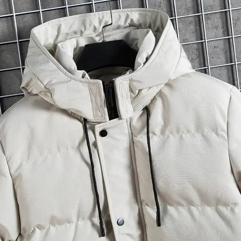 Parka hiver homme coupe bouffante Le Soufflé couleur blanc avec capuche et doublure synthétique