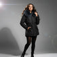 Parka longue femme avec capuche en fourrure, ajustable, pour confort optimal et doublure légère