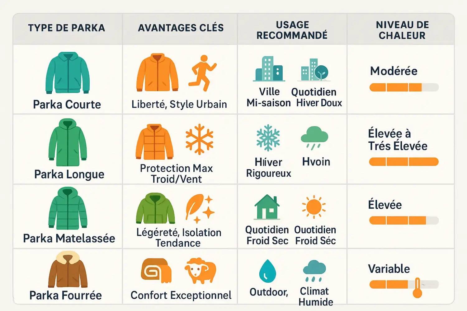 Comparatif des parkas pour homme